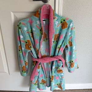 Kids Robe - Aqua & Pink Star Wars Baby Yoda